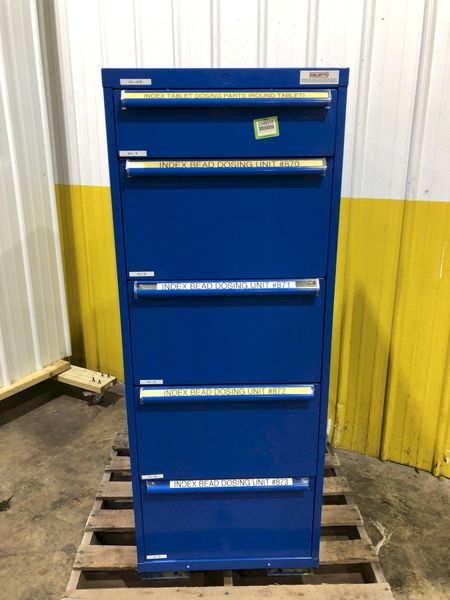 5 DRAWER EQUIPTO 22" X 28" X 59" TOOL STORAGE CABINET: STOCK #16629