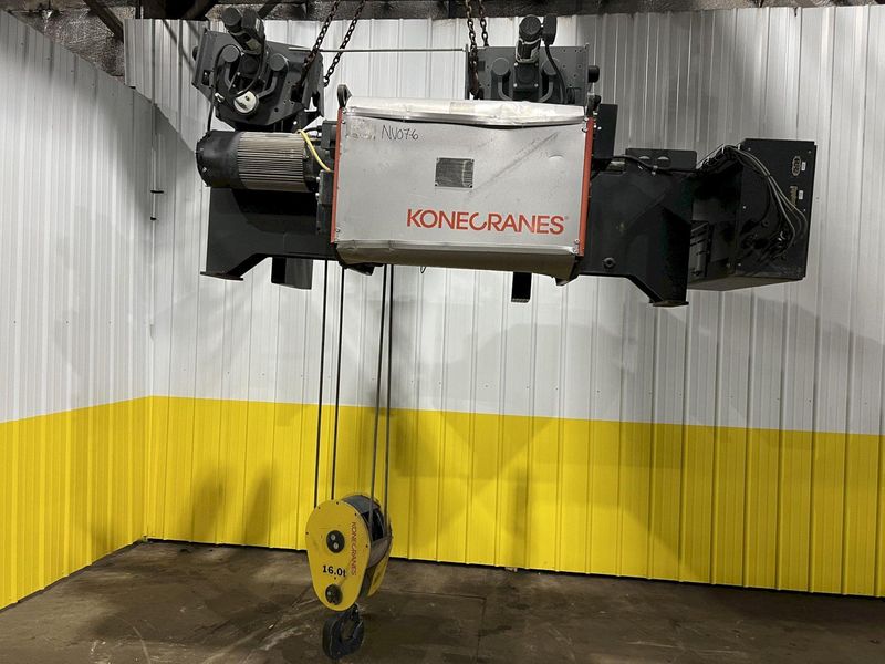 17.5 TON (2014) KONE-CRANES MODEL #CXT60410160P75GGN0S SINGLE GIRDER OVERHEAD CRANE HOIST & TROL