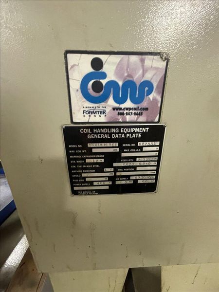 6000 lbs. x 12" Cooper Weymouth Peterson Servo Coil Feed Line For Metal Stamping, Heavy Duty Cap