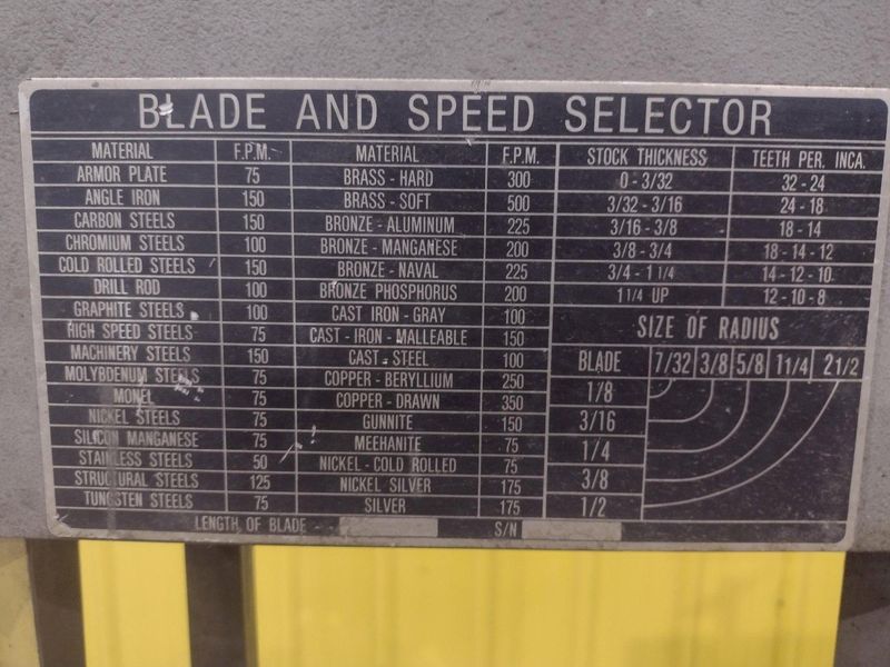 9" DAKE PARMA WORK-A-MATIC MODEL SXC VERTICAL ROLL IN BANDSAW 110 VOLTS: STOCK #22056