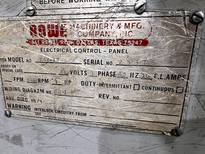 40" X 12,000 LBS X .110" ROWE COIL REEL, CAR, & STRAIGHTENER FEED LINE: STOCK #21627