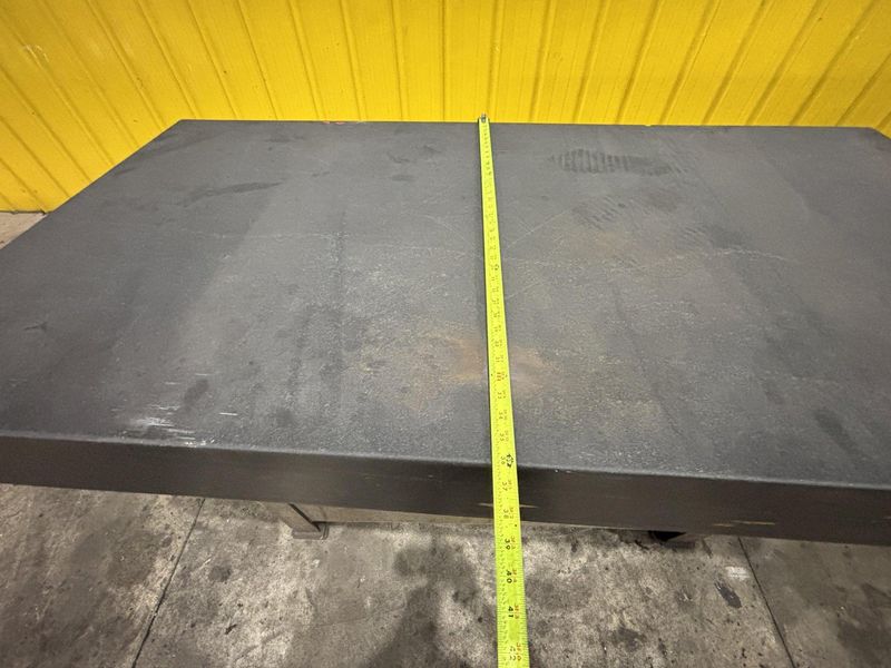 36" X 72" X 9" THICK BLACK GRANITE SURFACE PLATE WITH STAND: STOCK #23490