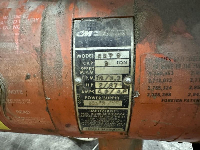 3 TON X 20' CLEVELAND TRAMRAIL UNDERSLUNG BRIDGE & 3-TON CM LODESTAR HOIST: STOCK #23054