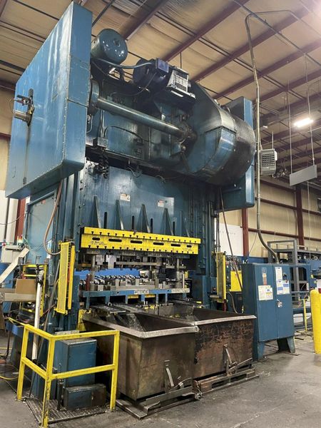 500-ton Bliss SC2-500-108-60 Straight Side Mechanical Metal Stamping Press, Year 1989 Full Rebui