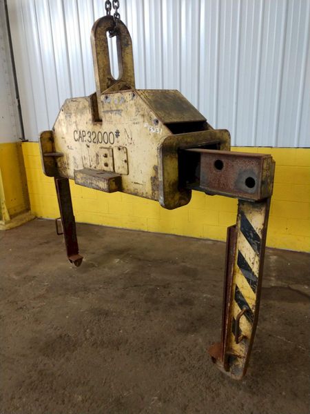 32,000 LB 16 TON X 20" TO 74" X 72" OD BRADLEY CRANE MOTORIZED COIL GRAB: STOCK 13231