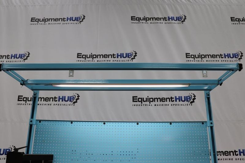 Proline  72″L x 30″D Modular Work Bench Table Station w/ Overhead Lighting, Powers Strip, and Monitor Mounting (New, Never Used)(Qnty. 8 Available / Priced Individually)