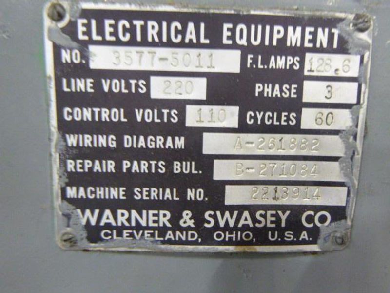 4A WARNER & SWASEY M-3550 SQUARE-HEAD SADDLE TURRET LATHE