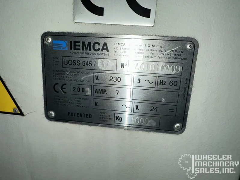 Iemca Boss 545/37 Bar Feed 5mm- 42mm (3/16"- 1-5/8") #6494 #2