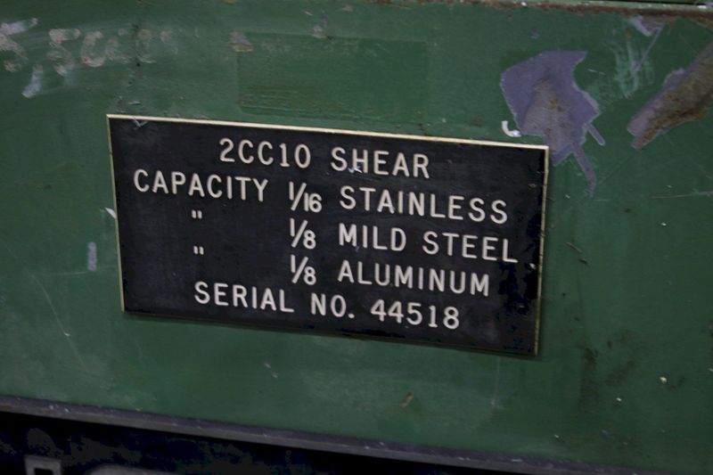 10' X 1/4" CINCINNATI POWER SQUARING SHEAR: STOCK #76284