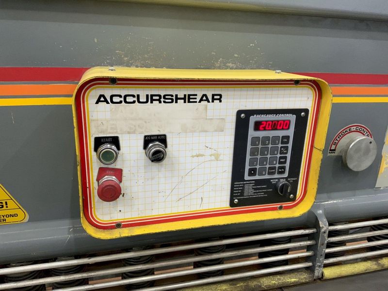8' X 1/4" ACCURSHEAR MODEL 62508 HYDRAULIC SQUARING SHEAR: STOCK #80794