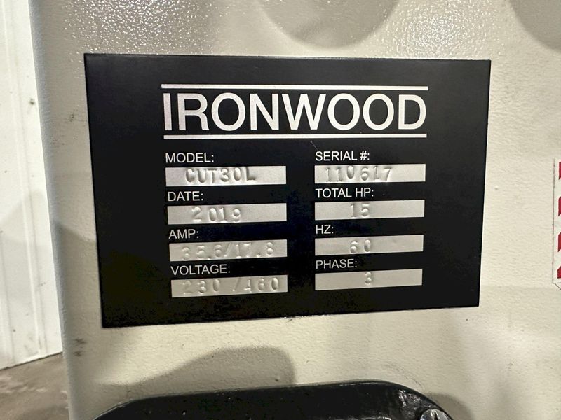 30" IRONWOOD MODEL CUT30 COLD SAW :   STOCK #77452