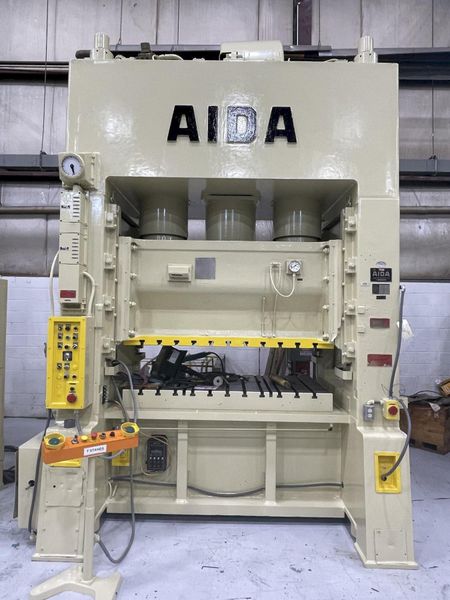 200 ton Aida PDA-20M Used Straight Side Mechanical Metal Stamping Press For Sale, Under Power!