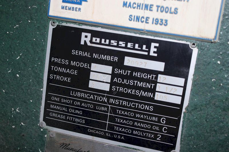 40 TON ROUSSELLE FLYWHEEL OBI PRESS: STOCK #75796