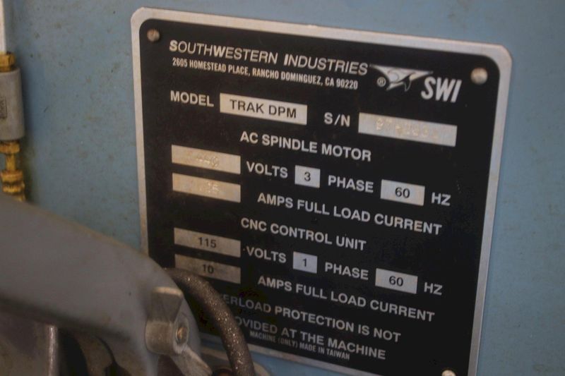 SOUTHWEST INDUSTRIES MODEL TRAK DPM CNC MILL: STOCK #75102