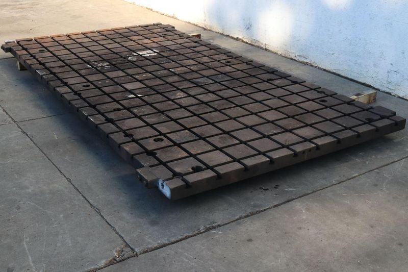 144" X 72" X 3" SOLID STEEL T SLOTTED PLATE: STOCK #73343