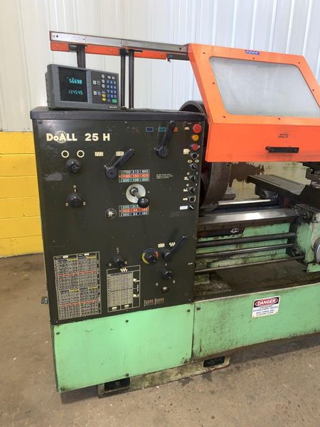 25" X 120" DOALL ROMI MODEL 25H GAP BED ENGINE LATHE W/ 4" HOLE: STOCK #12892