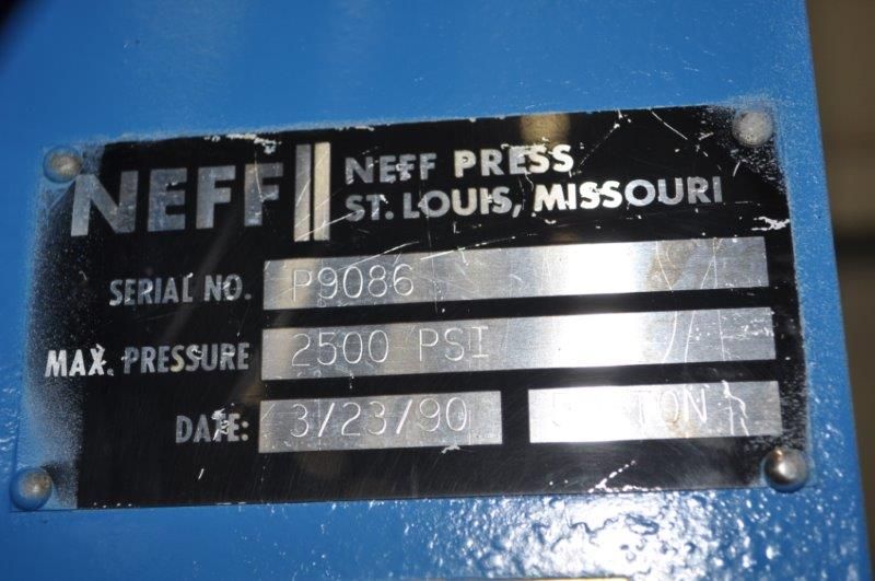 50 TON NEFF 4 POST HYDRAULIC PRESS