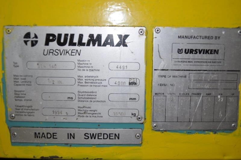 13' x 1/2" PULLMAX HYDRAULIC SHEAR