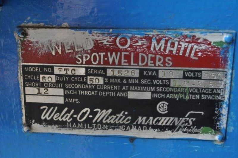 10 KVA WELD-O-MATIC SPOTWELDER