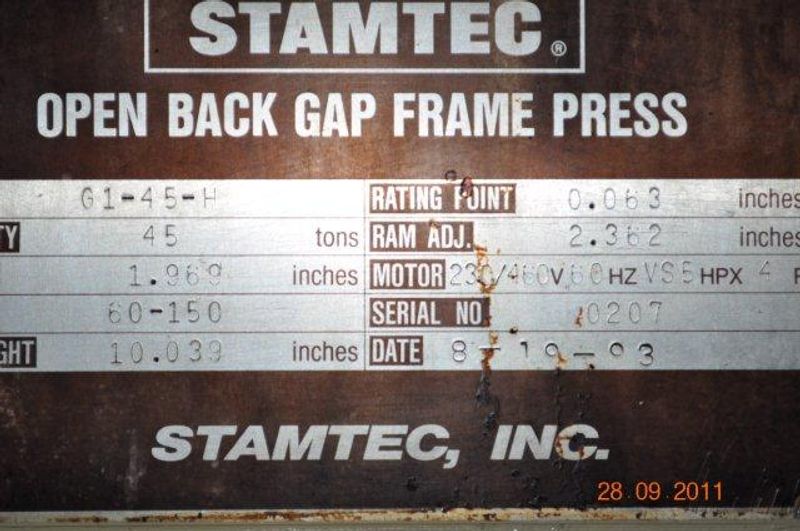 49 Ton Stamtec Gap Press