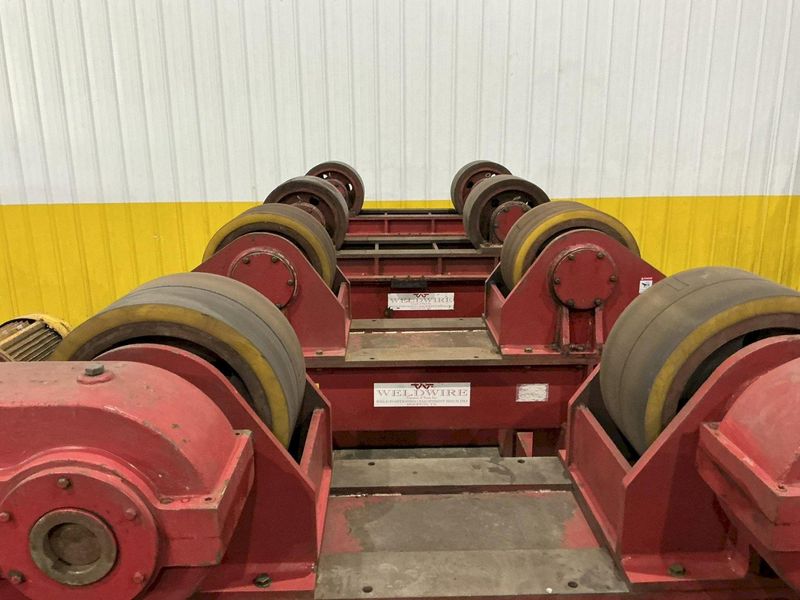 300 TON X 120" DIAMETER WELDWIRE MODEL #CAS-150 TRACK MOUNTED POWERED TANK TURNING ROLLS, 1 DRIV