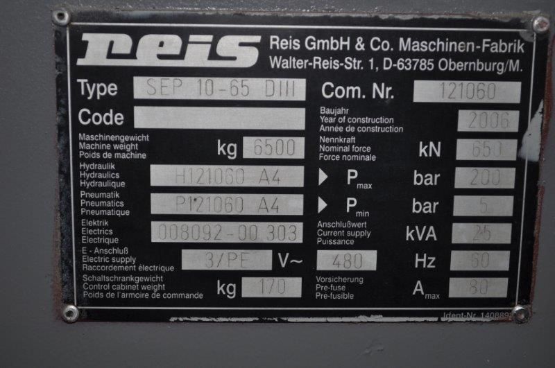 73 TON REIS HYDRAULIC PRESS