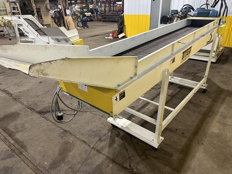 120" X 20" TITAN MODEL #WF049 STEEL BELT PARTS TRANSFER CONVEYOR: STOCK #19457