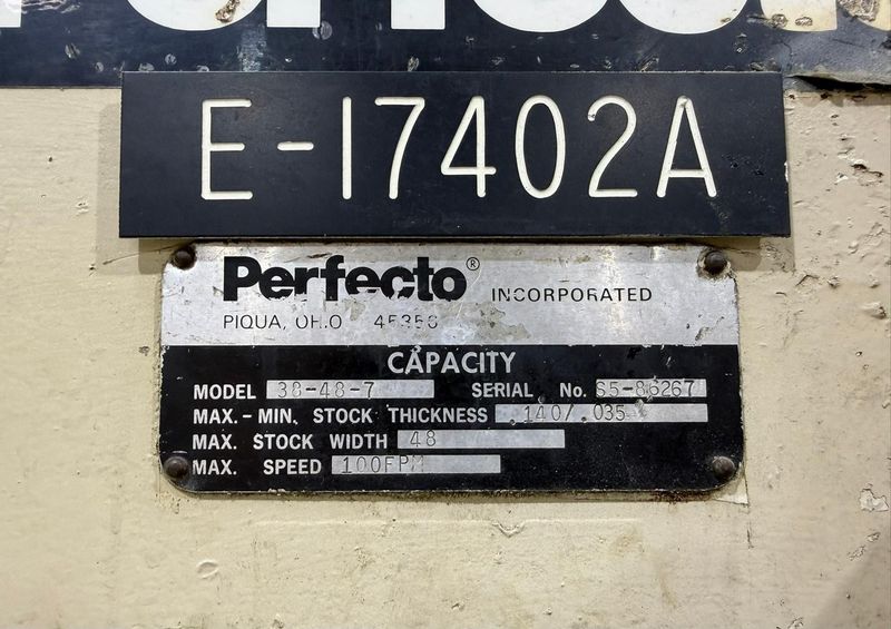 48" X .140" PERFECTO METAL STOCK STRAIGHTENER