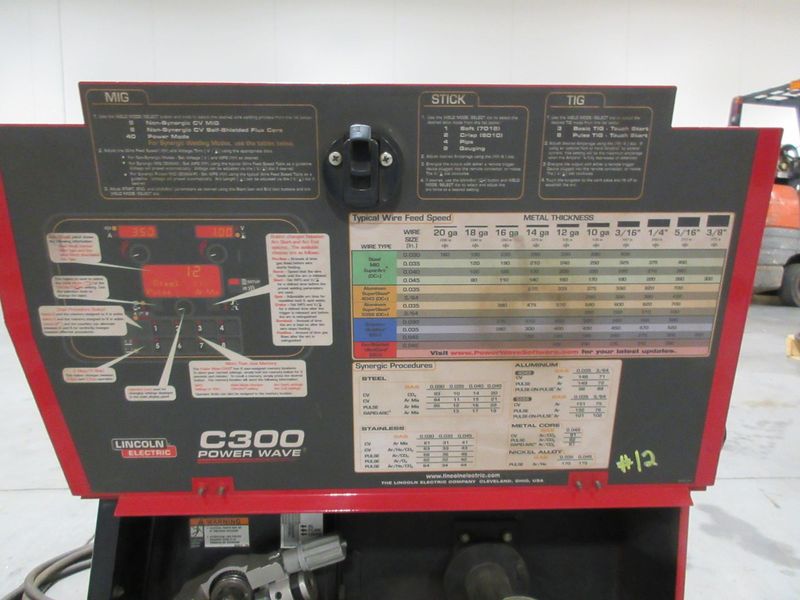 Lincoln Electric Power Wave C300 multi-process power source with an integrated wire feeder- Auction Item