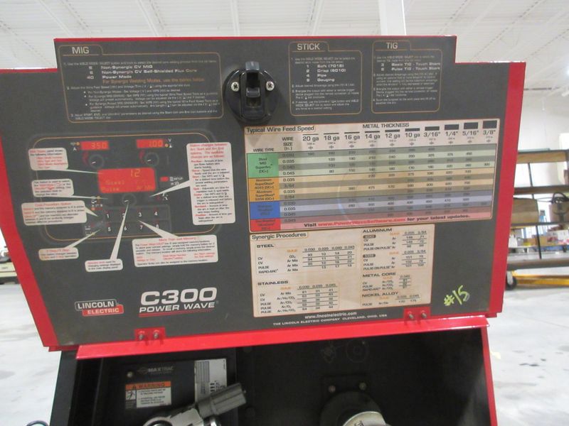 Lincoln Electric Power Wave C300 multi-process power source with an integrated wire feeder- Auction Item