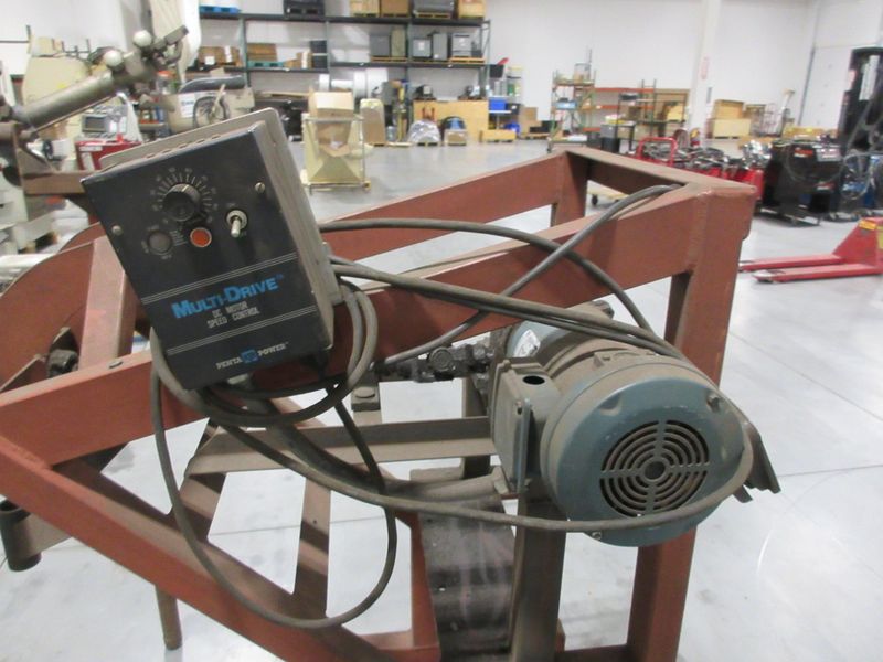 Motorized Rotary Oxy Acetylene Cutting Stand, with 9" 3-Jaw Chuck, Variable Speed Control, and Electric Motor Drive- Auction Item