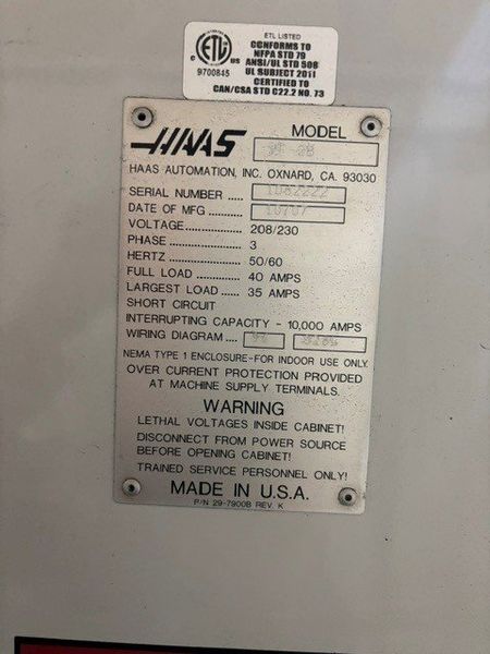 Haas VF-2B CNC Vertical Machining Center