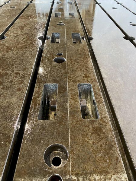 96" X 288" X 12" GIDDINGS AND LEWIS T-SLOTTED FLOOR PLATE: STOCK #15719