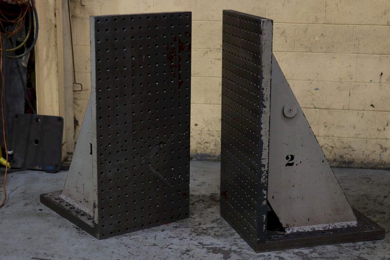 PAIR - 24" X 48" DRILLED & TAPPED ANGLE PLATES: STOCK #73100
