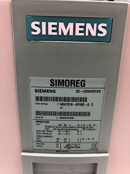 SIEMENS SIMOREG 6RA7018-6FV62-0-Z DC-CONVERTER: STOCK #18077