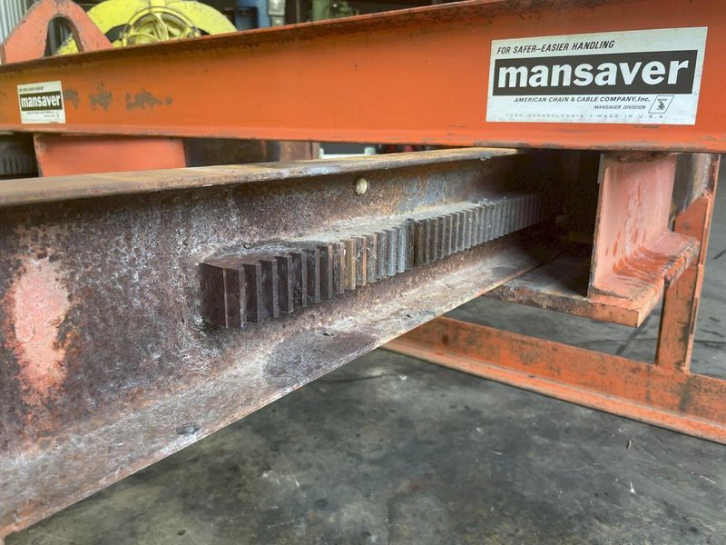 10,000 LBS X 72" X 17" TO 57" WIDE BUSHMAN ADJUSTABLE SHEET LIFTER: STOCK #14946
