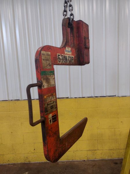 10,000 LB 5 TON X 20" BUSHMAN MODEL #610 C-HOOK COIL LIFTER: STOCK #15858