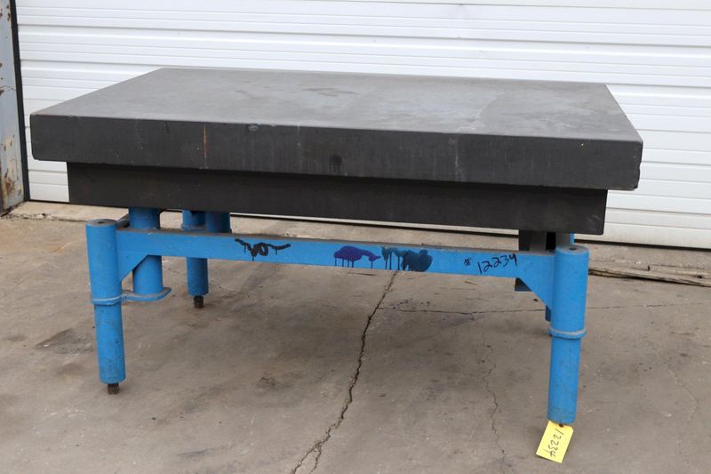 6' x 4' x 12" BLACK GRANITE SURFACE PLATE: STOCK #12234
