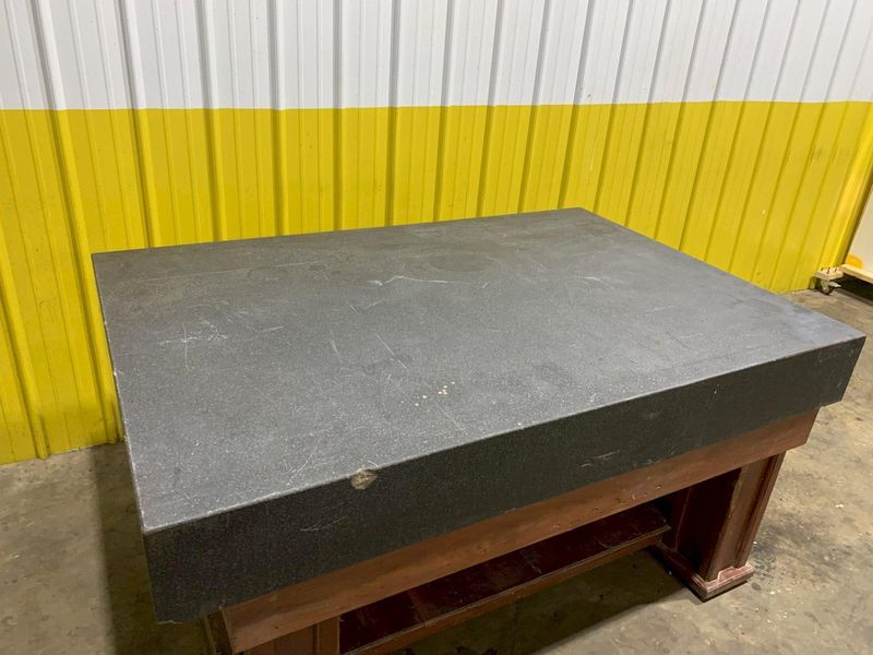 6' X 4' X 8.5" BLACK GRANITE PRECISION LAYOUT SURFACE PLATE WITH STAND: STOCK 16236