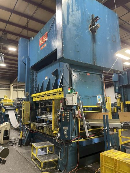500-ton Bliss SC2-500-108-60 Straight Side Mechanical Metal Stamping Press, Year 1989 Full Rebui