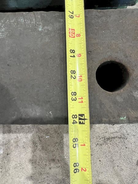 84" x 46" x 8" T SLOTTED SOLID BOLSTER PLATE: STOCK 20969