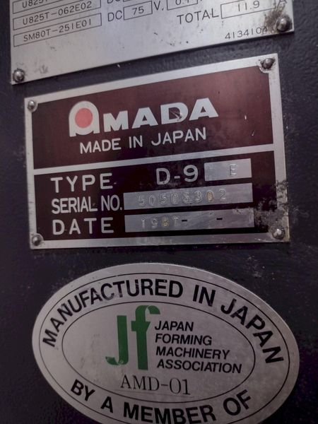 50 TON x 6' AMADA MODEL #RG50 HYDRAULIC PRESS BRAKE NC9-EX CONTROL, 1987: STOCK #19273