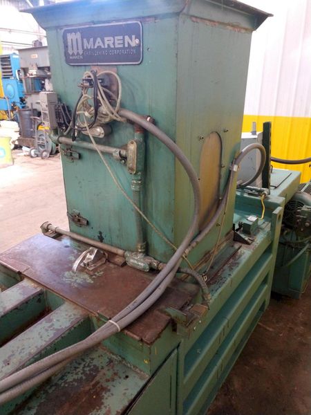 15" X 15" X 15 HP MAREN MODEL #111-297 HYDRAULIC HORIZONTAL AUTOMATIC CONTINUOUS BALER: STOCK #1