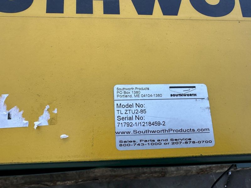 2000 LB SOUTHWORTH MODEL # ZTU2-85 CONTAINER TILTER: STOCK #78552