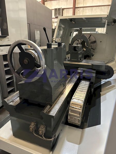 WEILER #E90, 14" BORE, OIL COUNTRY HOLLOW SPINDLE CNC LATHE, 120" CENTERS, 2007, MINT CONDITION