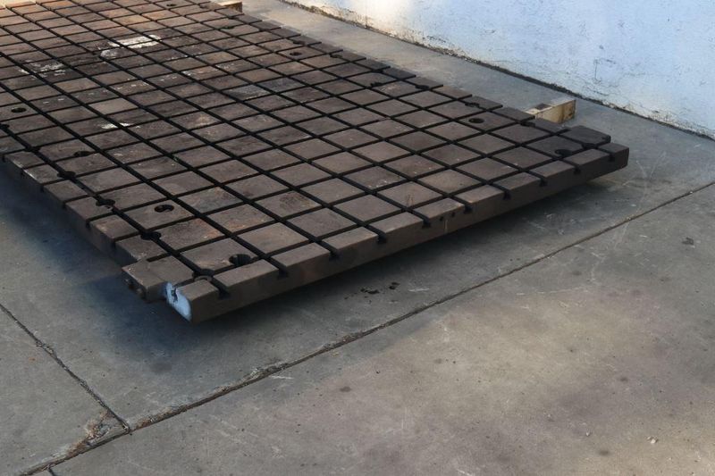 144" X 72" X 3" SOLID STEEL T SLOTTED PLATE: STOCK #73343