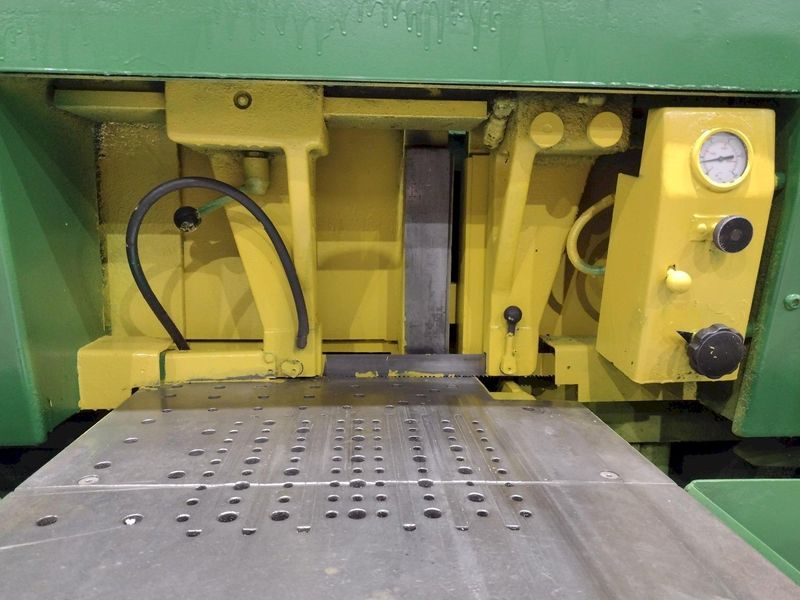 12" X 12" HYD-MECH MODEL #H-12A FULL AUTOMATIC FEED HORIZONTAL BANDSAW PLC 100 CONTROLS: STOCK #
