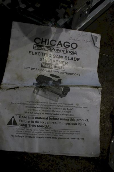 CHICAGO SAW BLADE SHARPENER: STOCK #75125