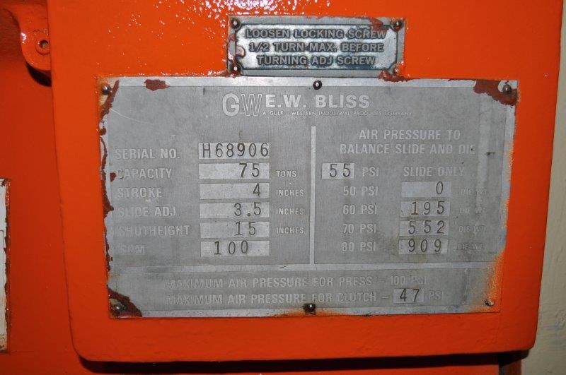 75 TON BLISS OBI PRESS