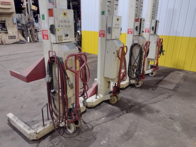 (4) 16,000 LBS STERTIL-KONI MODEL ST-1072 HEAVY DUTY MOBILE COLUMN LIFT JACKS: STOCK #19399